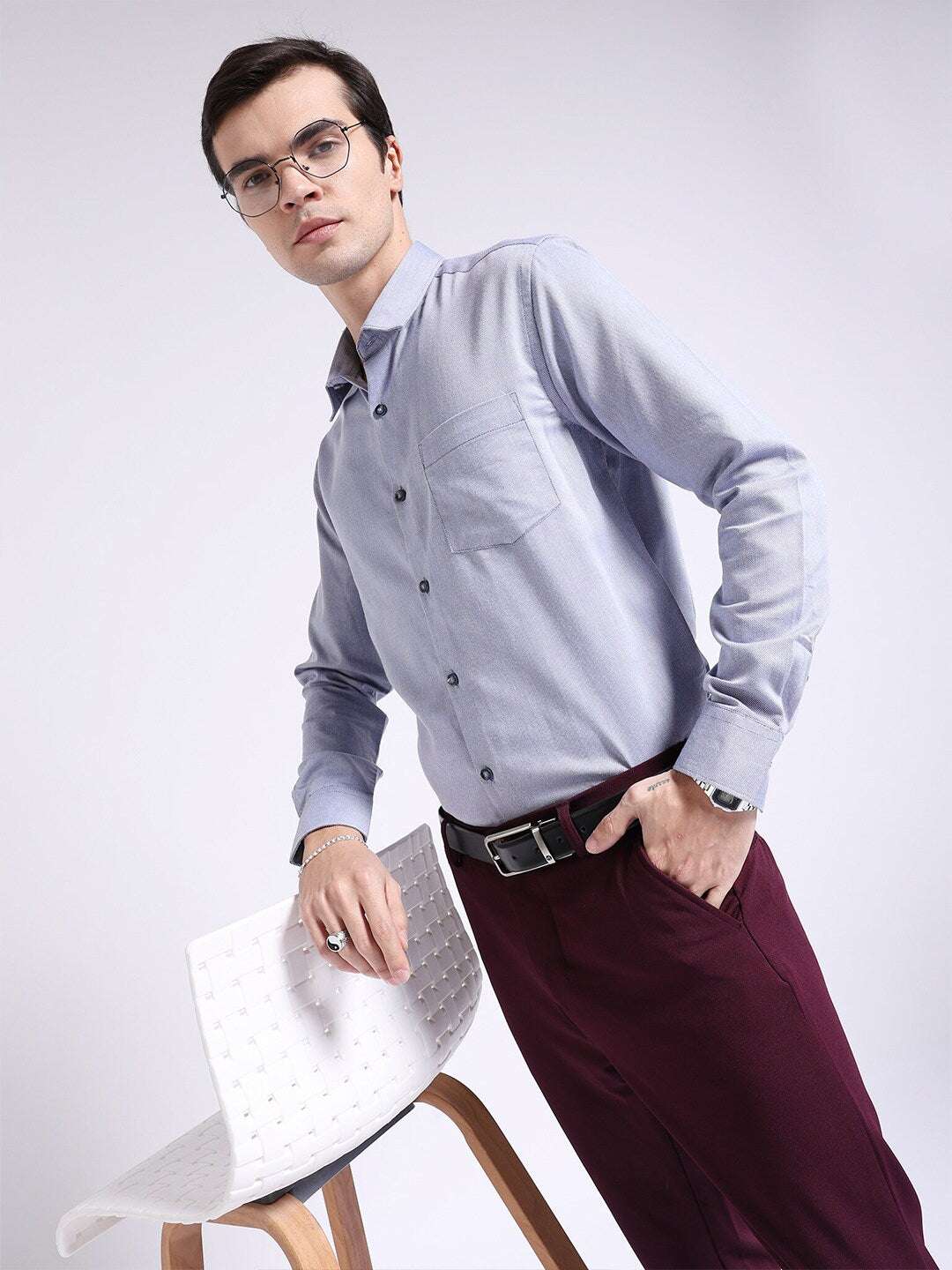 Shop Men Slim Fit Luxe Formal Shirt Online.