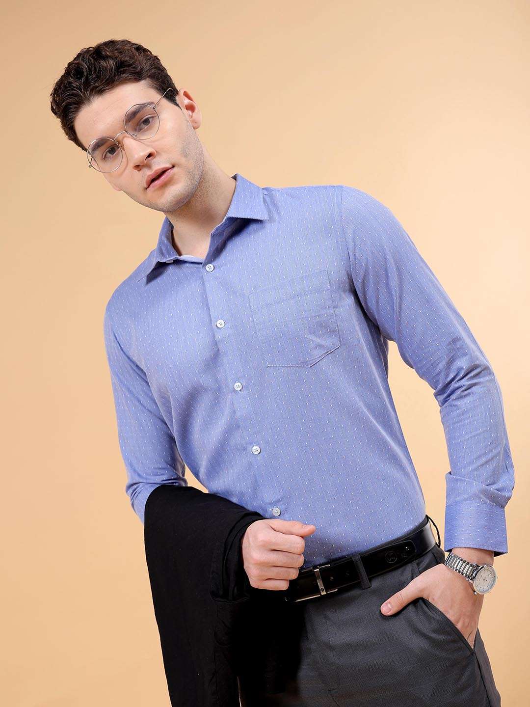 Shop Men Slim Fit Luxe Formal Shirt Online.