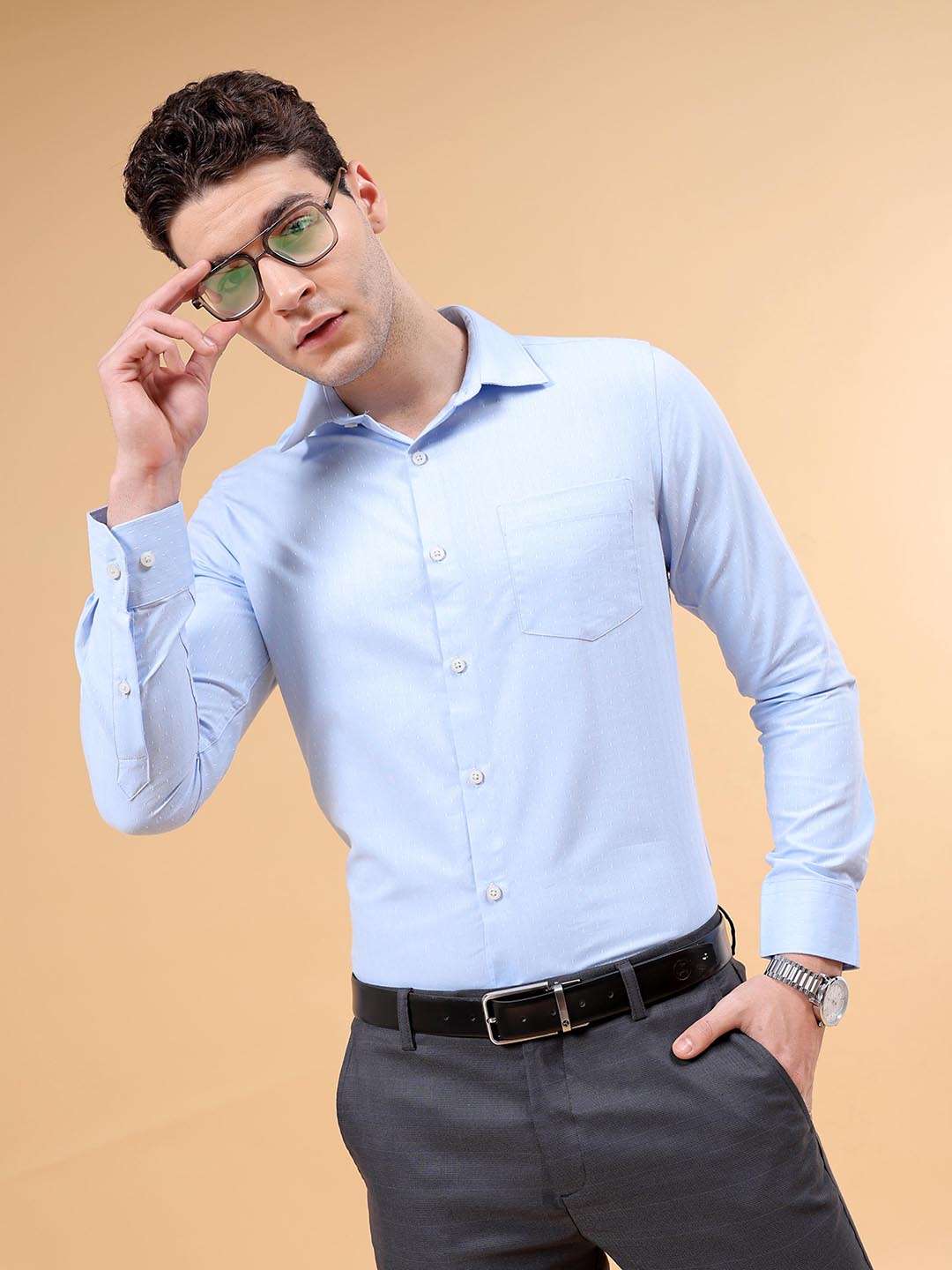 Shop Men Slim Fit Luxe Formal Shirt Online.