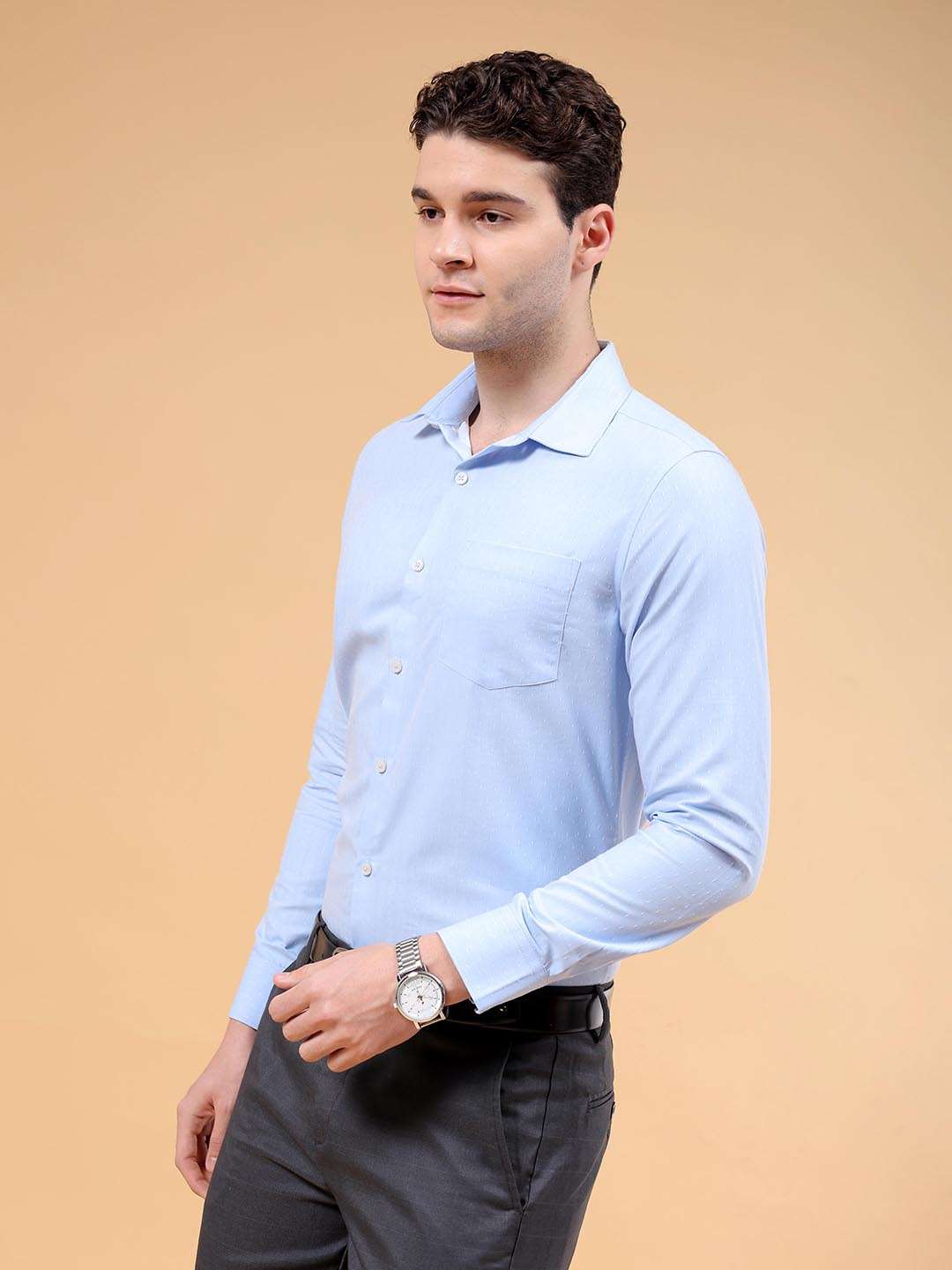 Shop Men Slim Fit Luxe Formal Shirt Online.