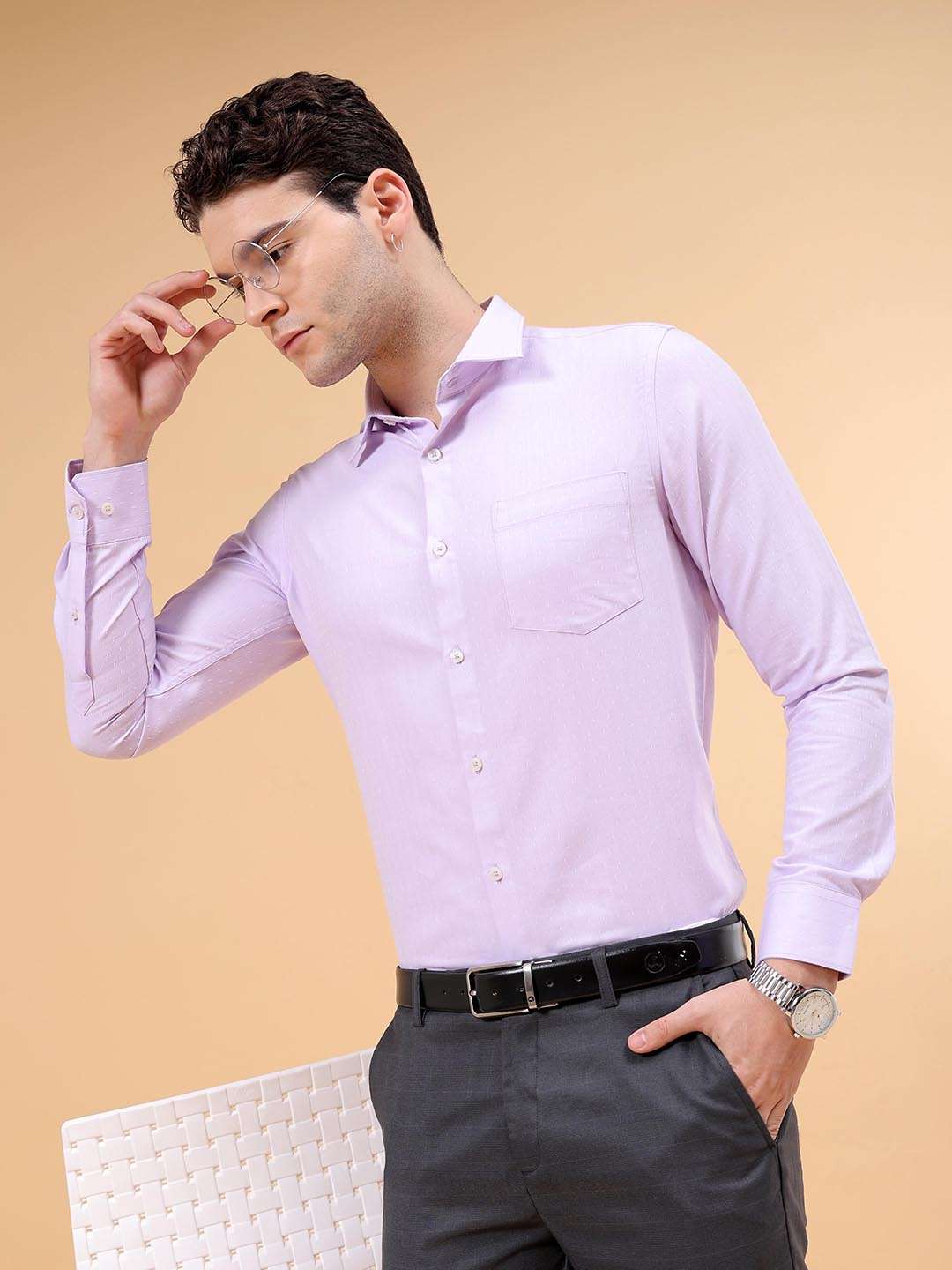 Shop Men Slim Fit Luxe Formal Shirt Online.