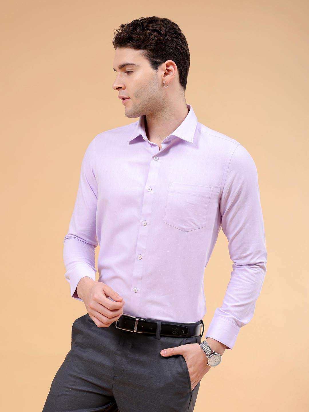 Shop Men Slim Fit Luxe Formal Shirt Online.