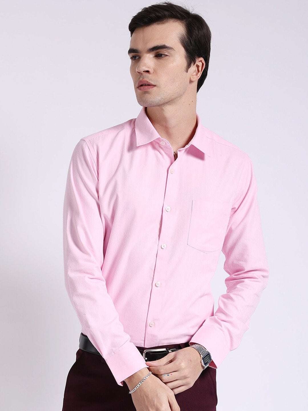 Shop Men Slim Fit Luxe Formal Shirt Online.