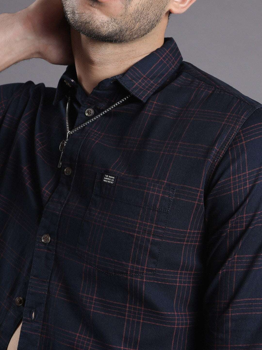 Shop Men's Checked Slim Fit Shirt Online.