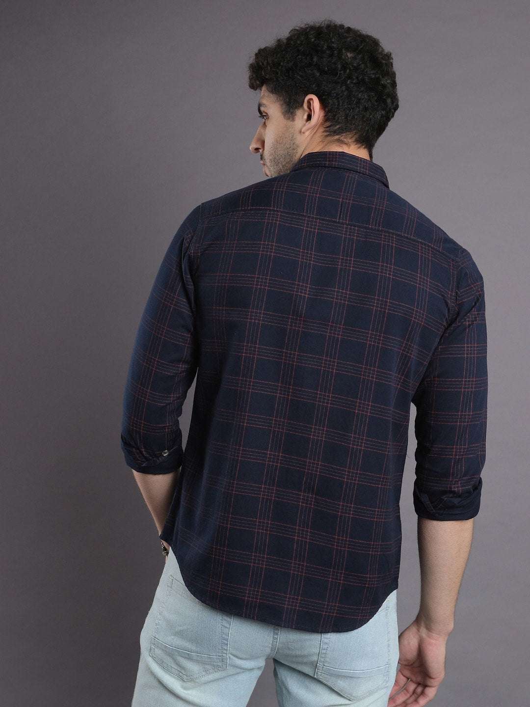 Shop Men's Checked Slim Fit Shirt Online.