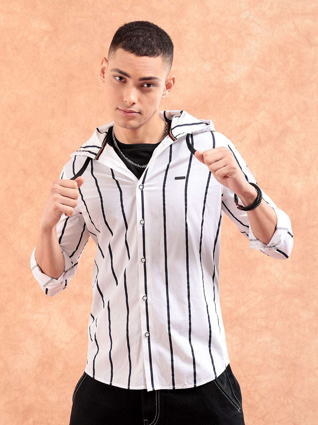 Shop Men's Striped Slim Fit Shirt Online.