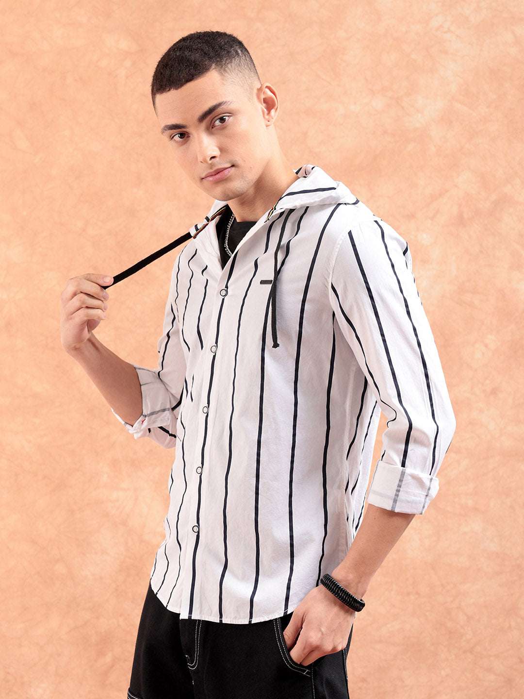 Shop Men's Striped Slim Fit Shirt Online.