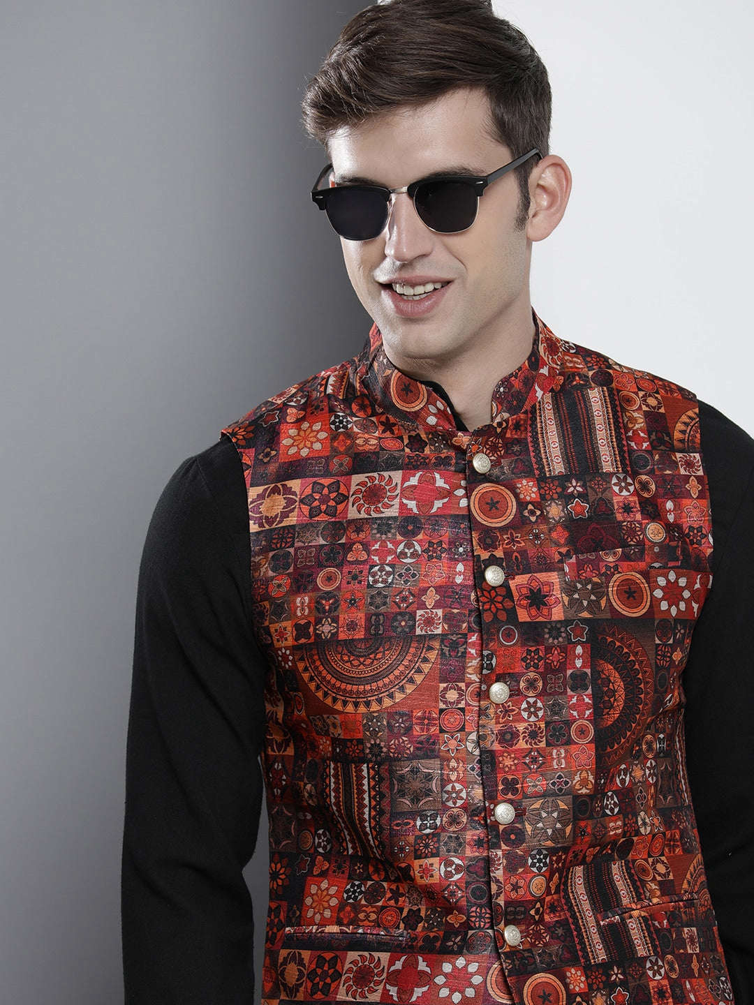 Shop Men's Printed Waistcoat Online.