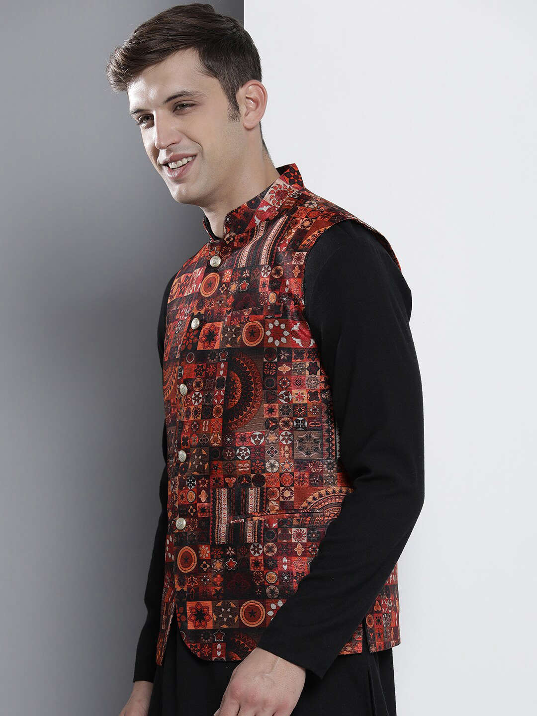 Shop Men's Printed Waistcoat Online.