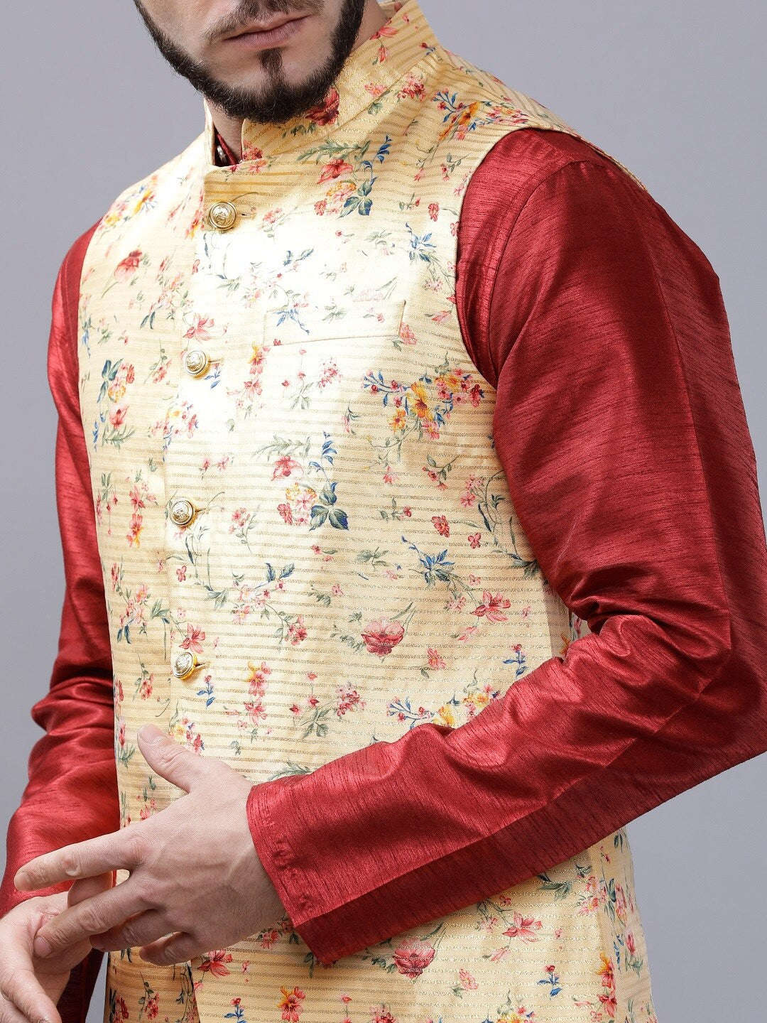 Shop Men's Floral Waistcoat Online.