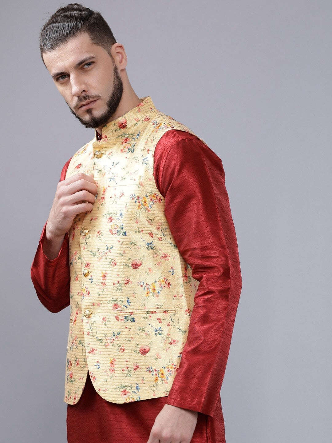Shop Men's Floral Waistcoat Online.