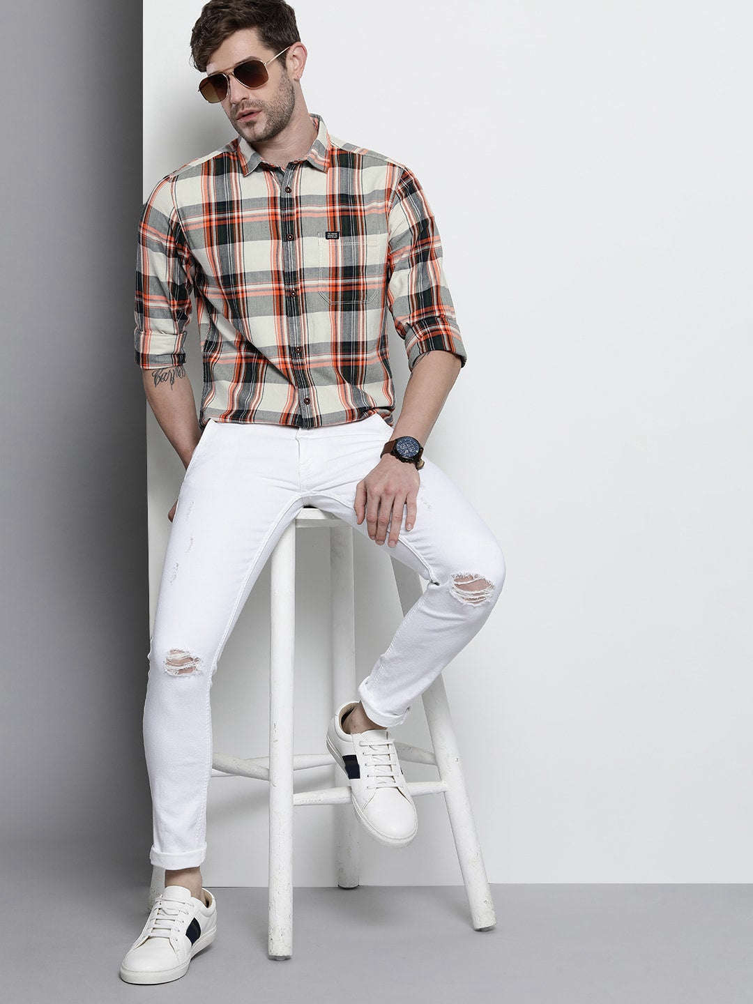 Shop Men Checkered Shirt Online.