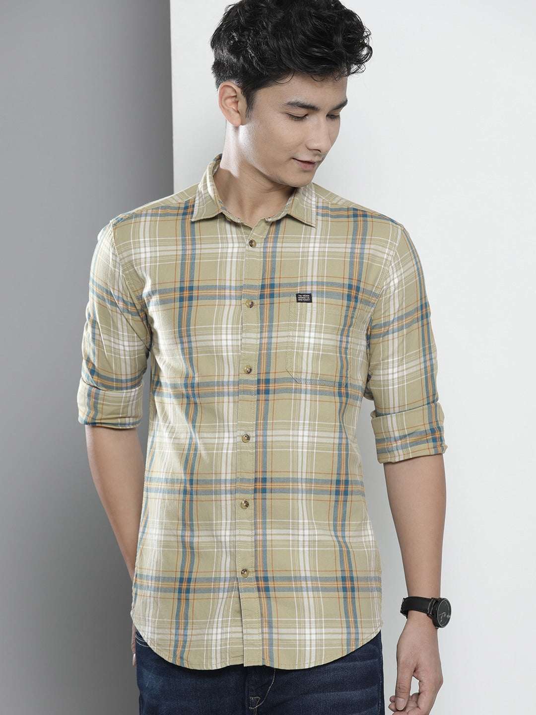 Shop Men's Checked Slim Fit Shirt Online.