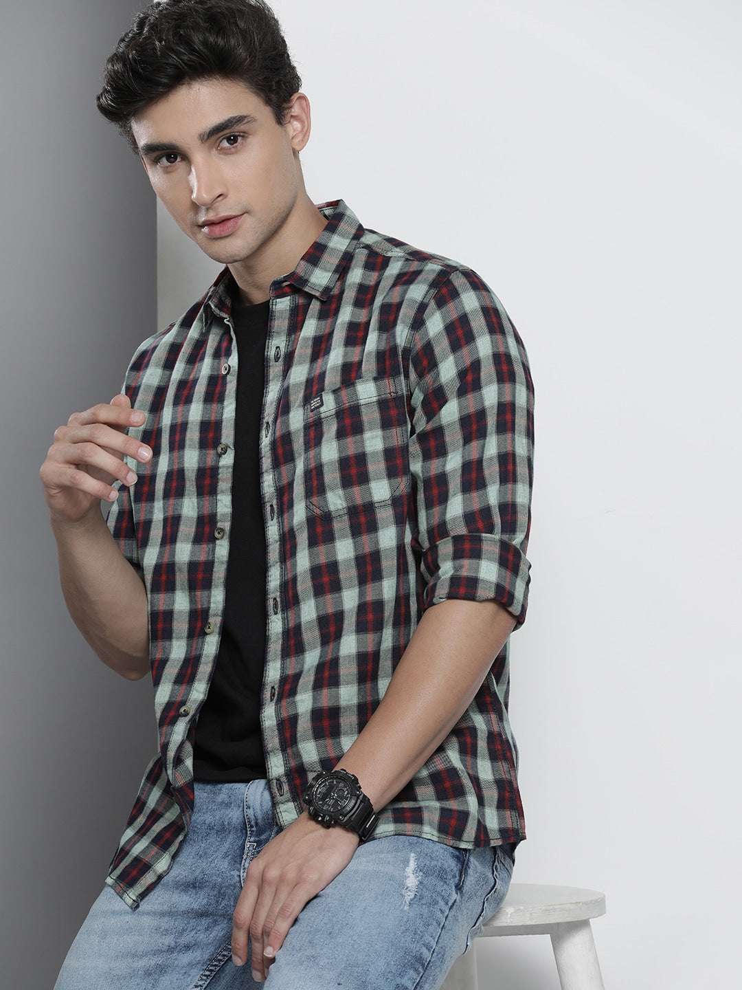 Shop Men Checks Shirt Online.