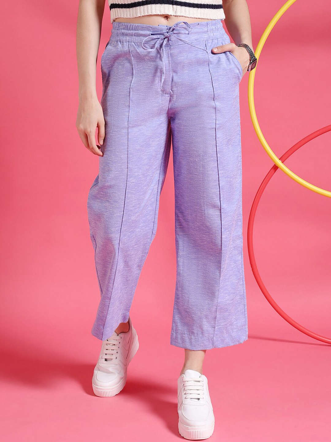 Shop Women Pintuck Elasticated Waist Trouser Online.