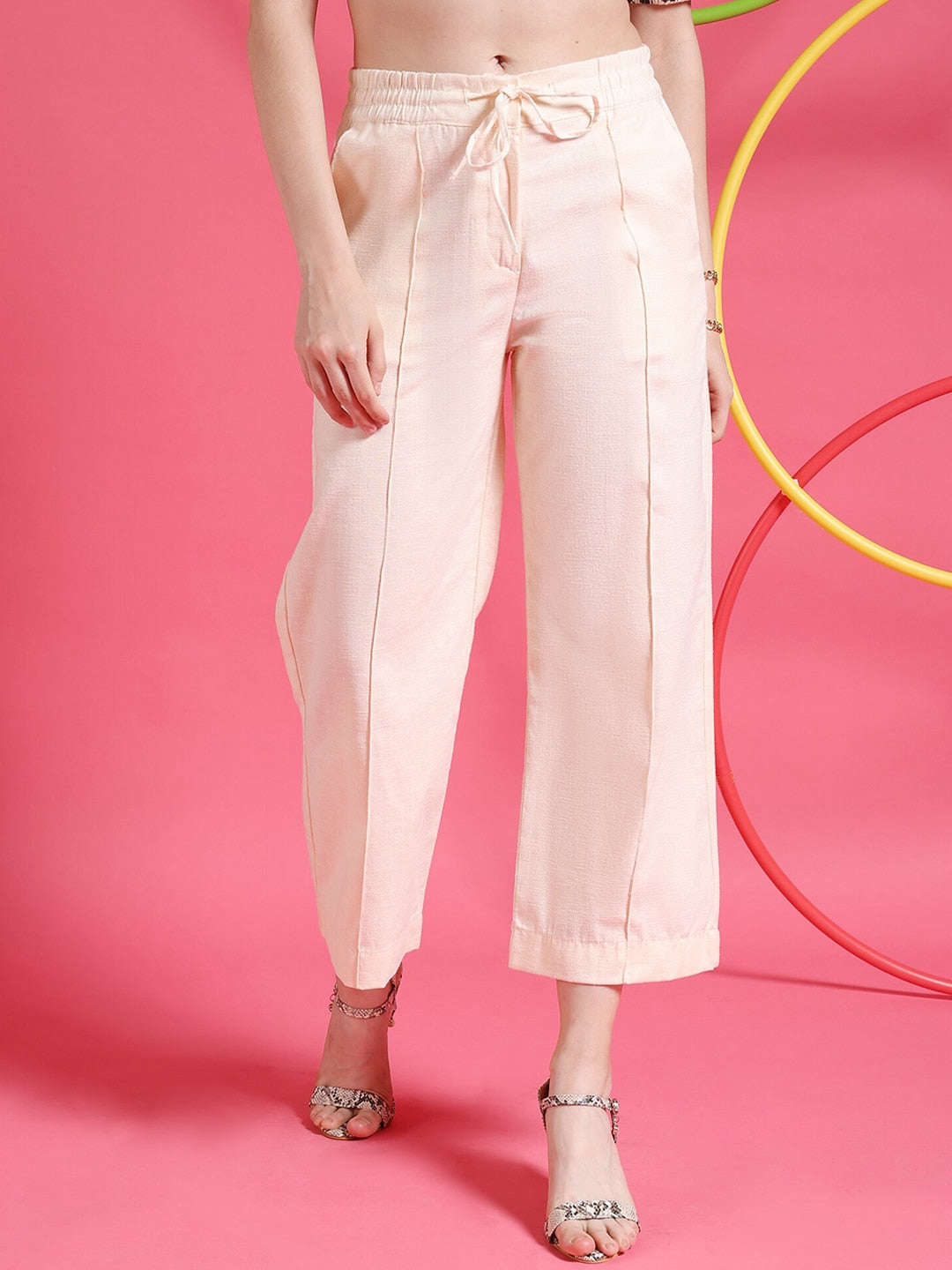 Shop Women Pintuck Elasticated Waist Trouser Online.