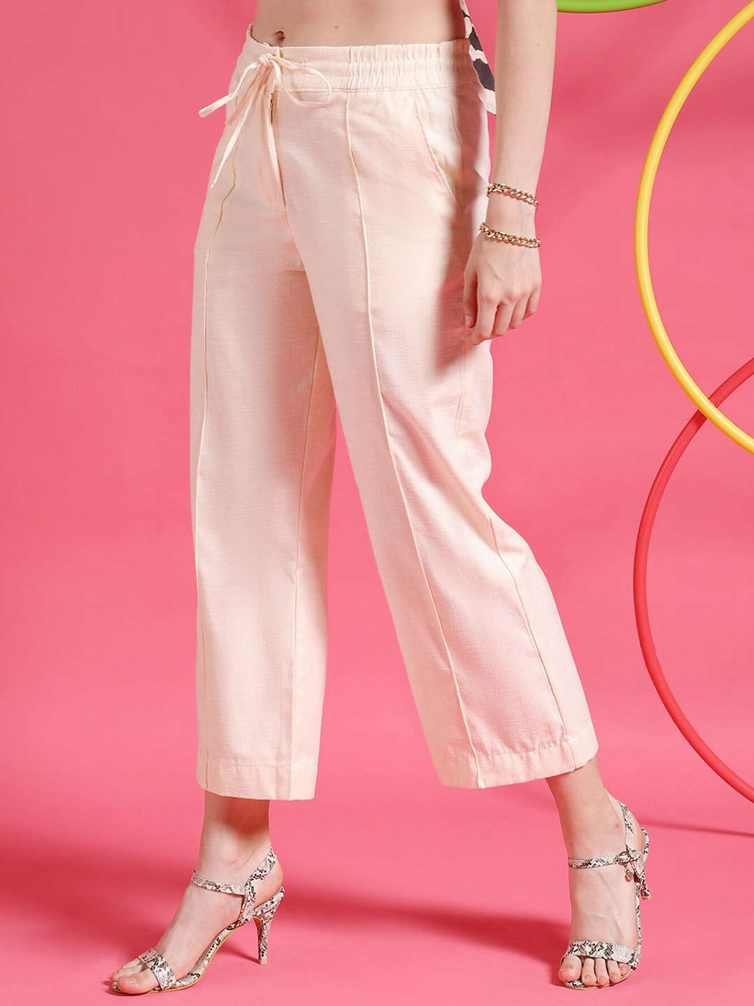 Shop Women Pintuck Elasticated Waist Trouser Online.