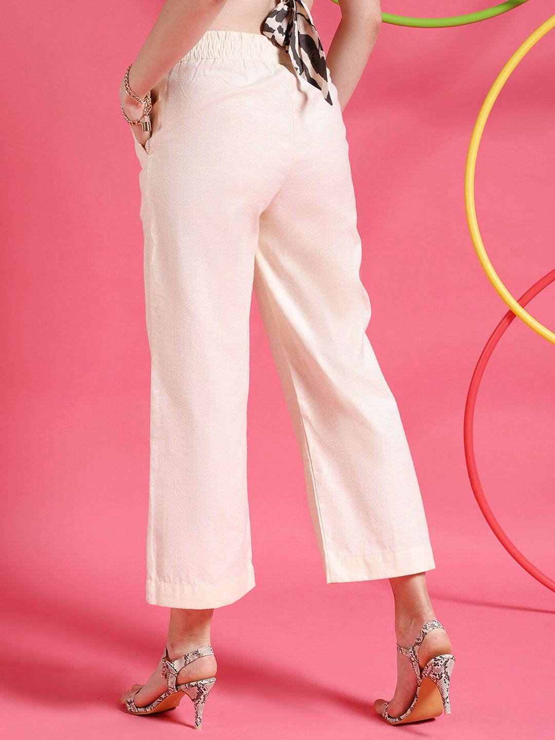 Shop Women Pintuck Elasticated Waist Trouser Online.