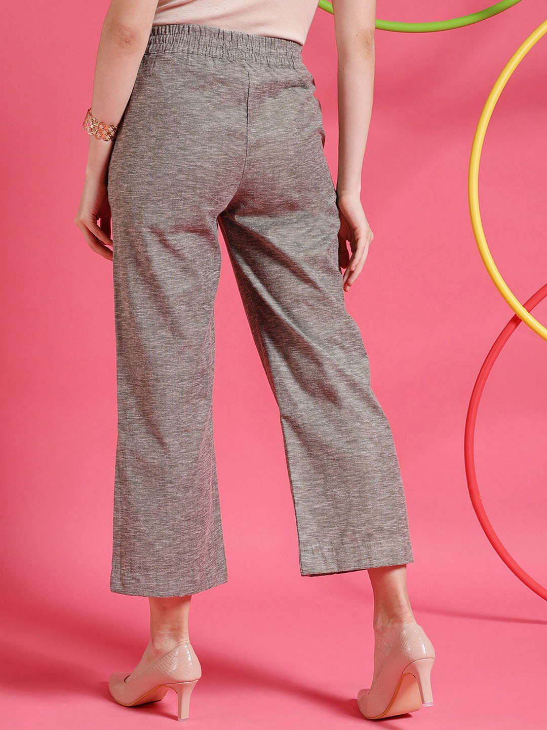 Shop Women Pintuck Elasticated Waist Trouser Online.