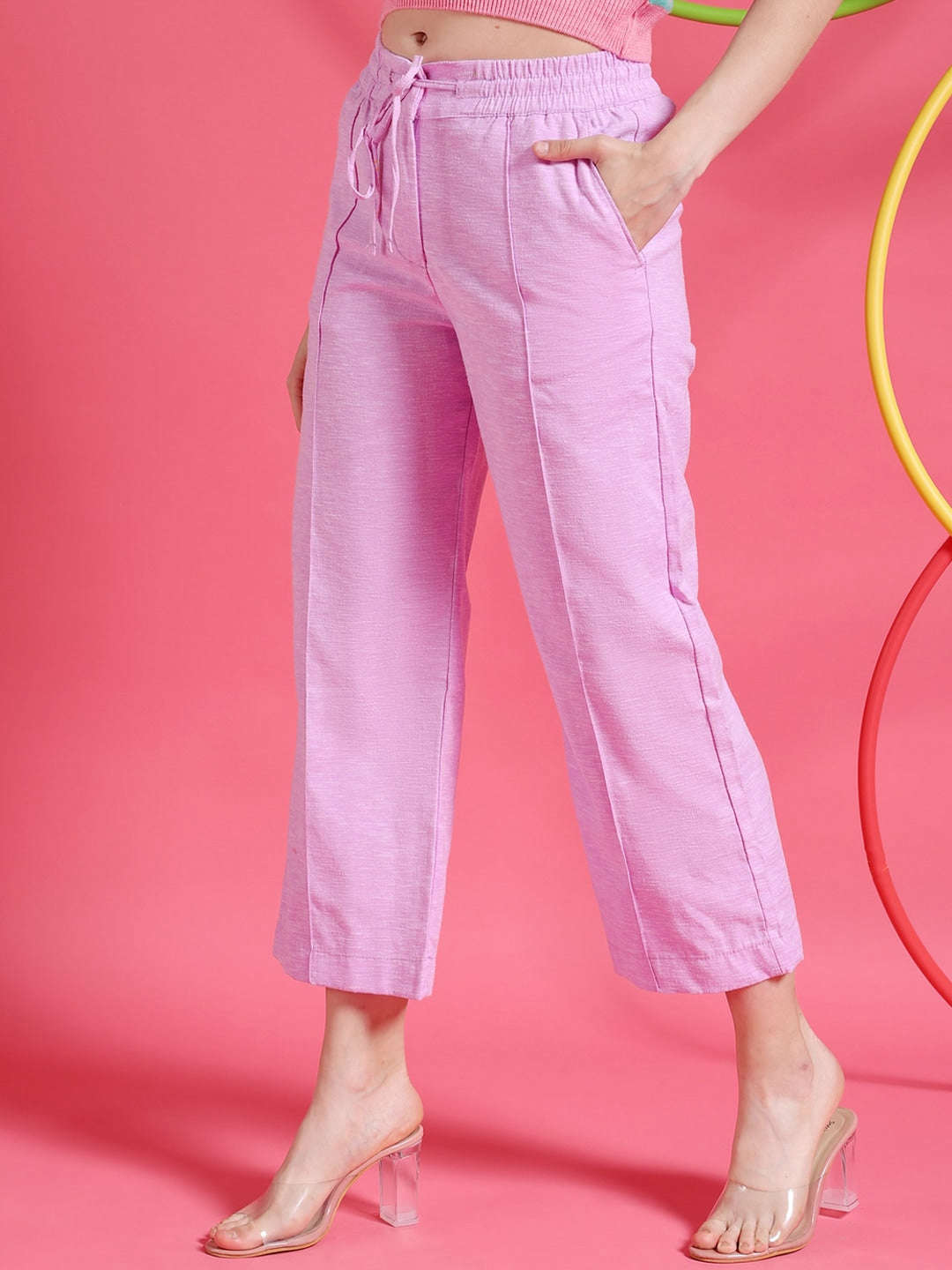 Shop Women Pintuck Elasticated Waist Trouser Online.