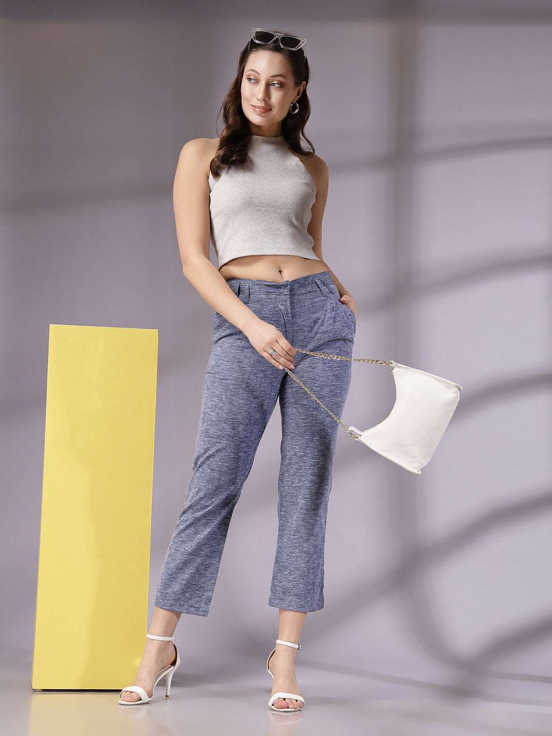 Shop Women Solid Trouser Online.