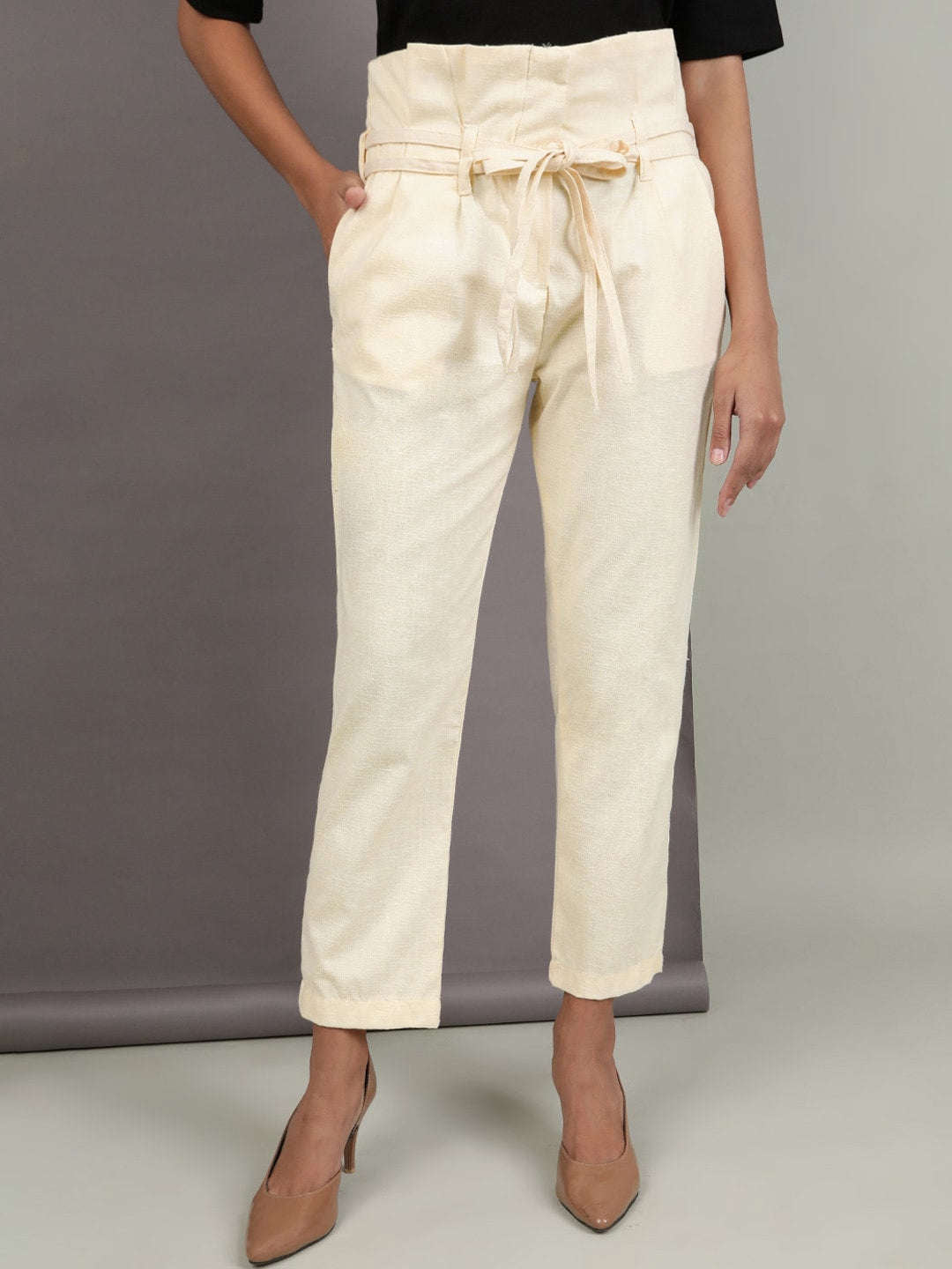 Shop Women High Waist Pleated Trouser Online.