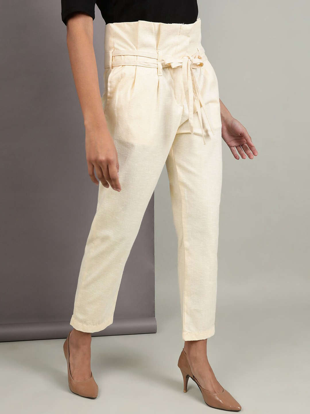 Shop Women High Waist Pleated Trouser Online.