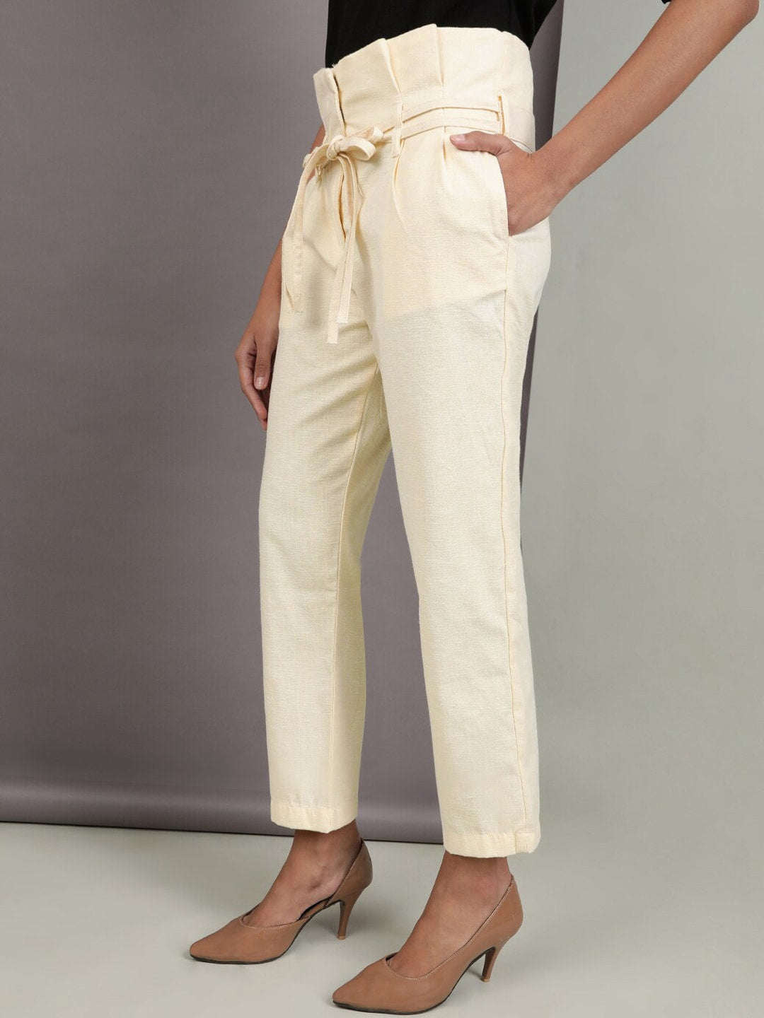 Shop Women High Waist Pleated Trouser Online.