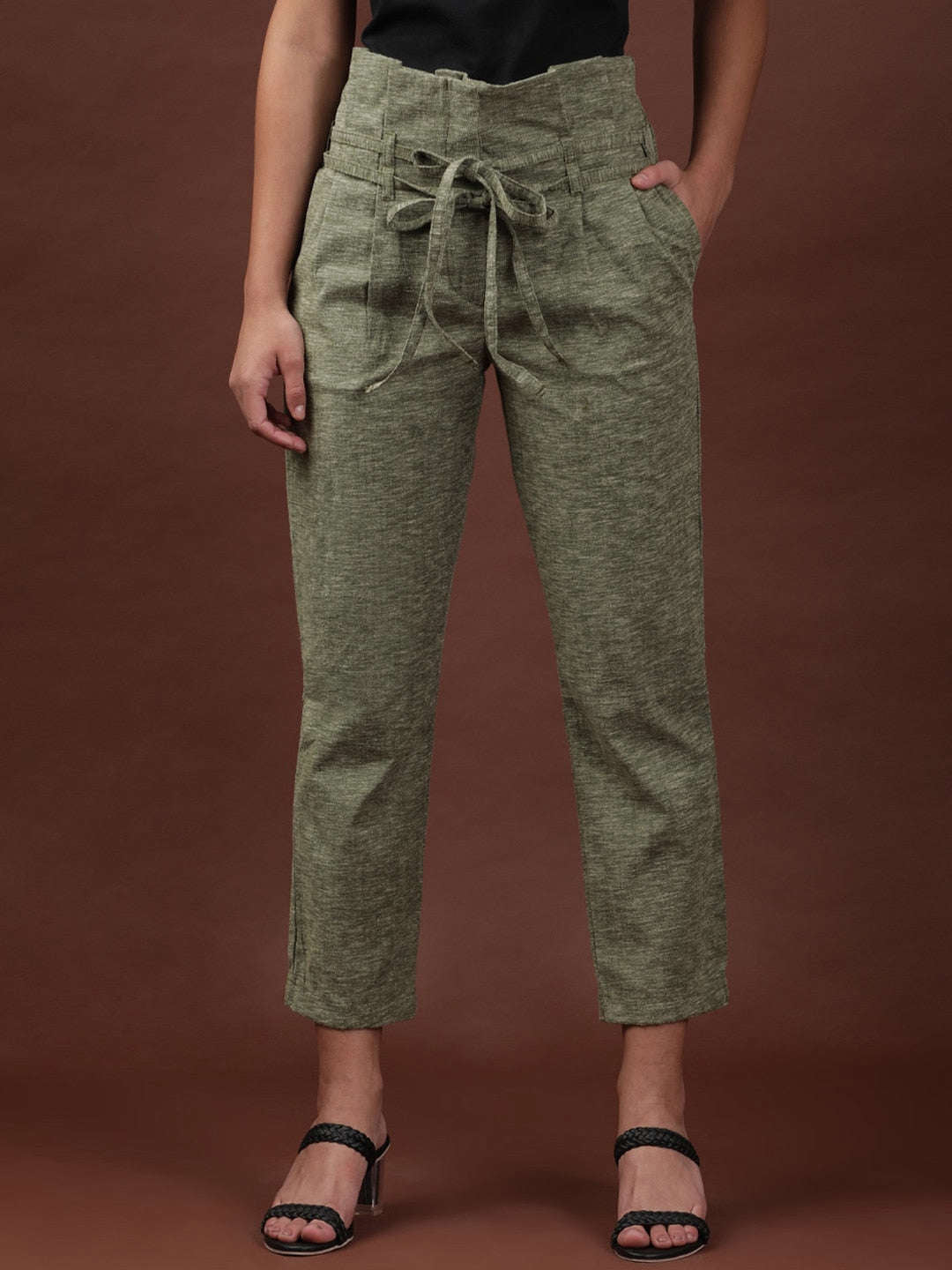 Shop Women High Waist Pleated Trouser Online.