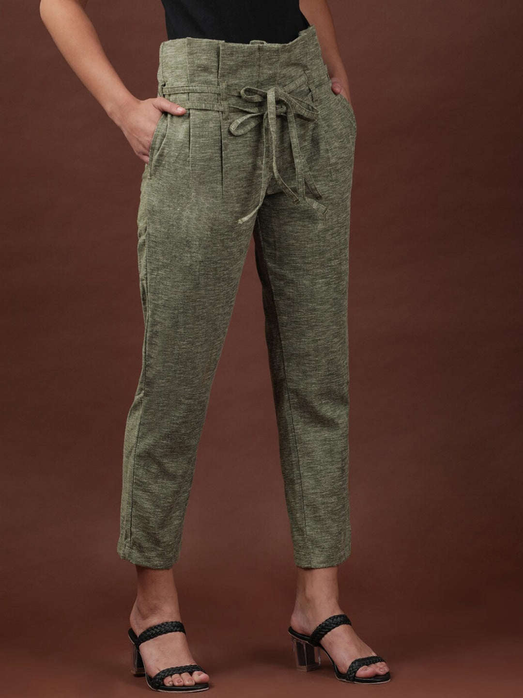 Shop Women High Waist Pleated Trouser Online.