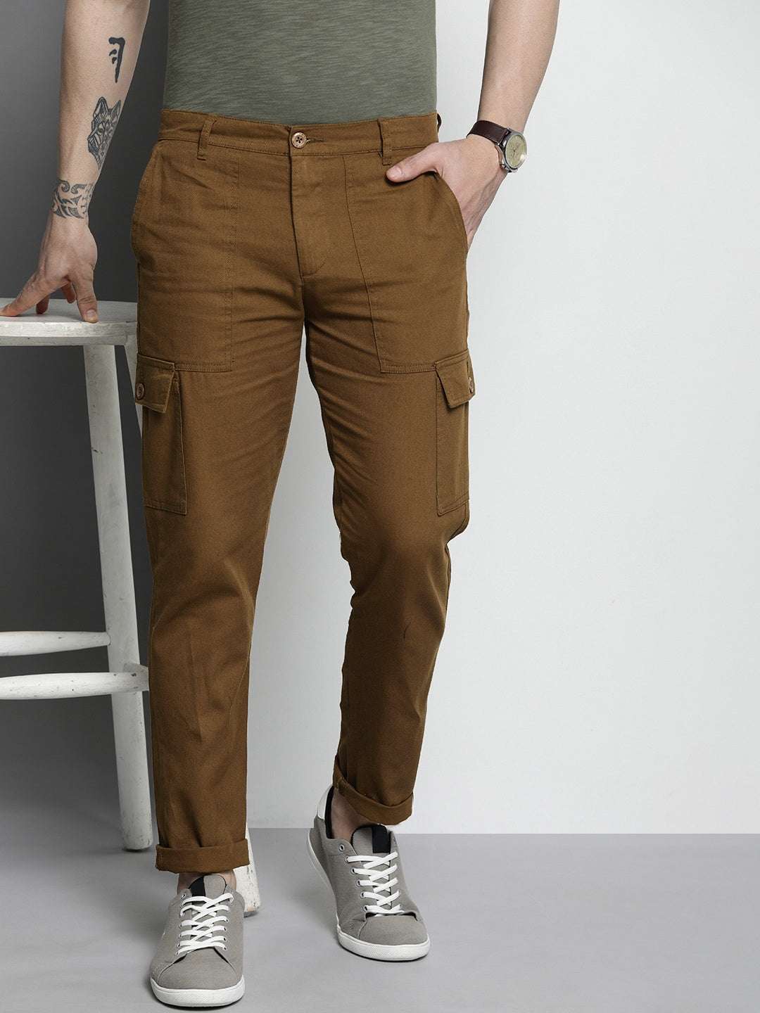 Shop Men Cargo Pant New_0722-CTNCARGO02-08-Beige-28 Online