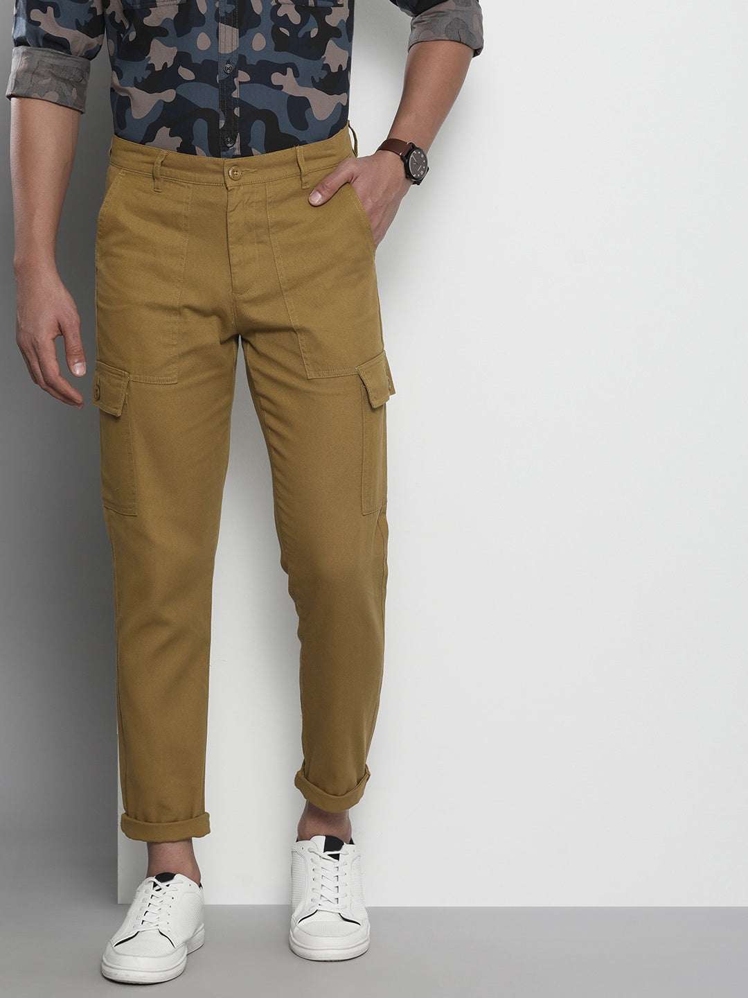 Shop Men Patch Pocket Cargo Pant Pant Online.