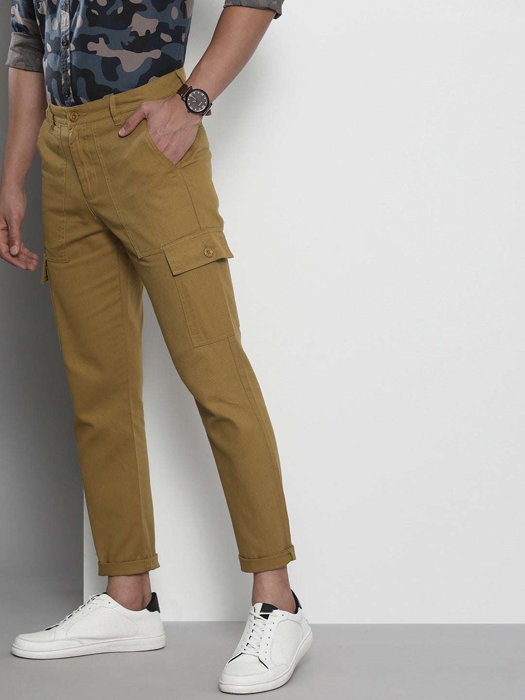 Shop Men Patch Pocket Cargo Pant Pant Online.