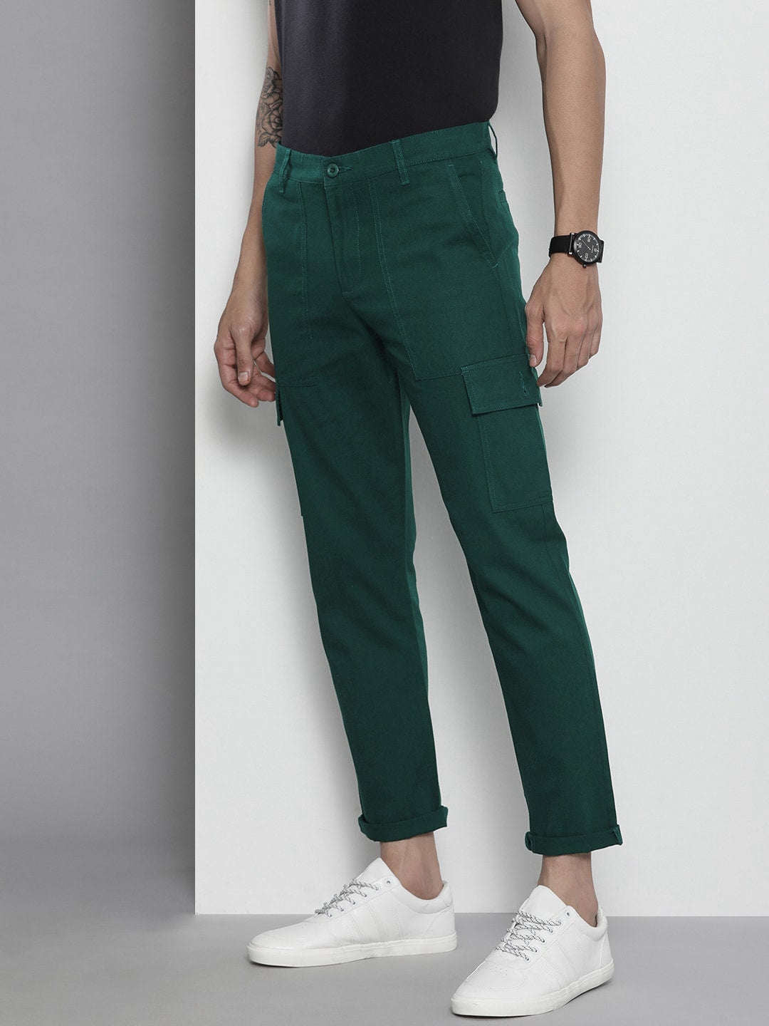 Shop Men Patch Pocket Cargo Pant Pant Online.