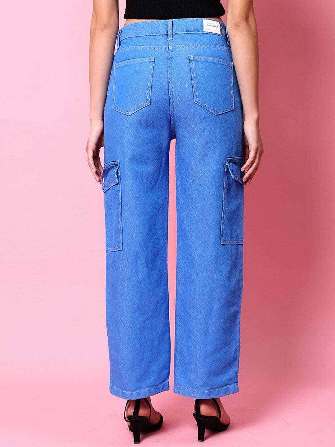 Shop Women Cargo Denim With Flap Pockets Online.