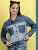 Shop Women Reverse Denim Contrast Jacket Online.