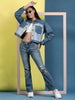 Shop Women Reverse Denim Contrast Jacket Online.