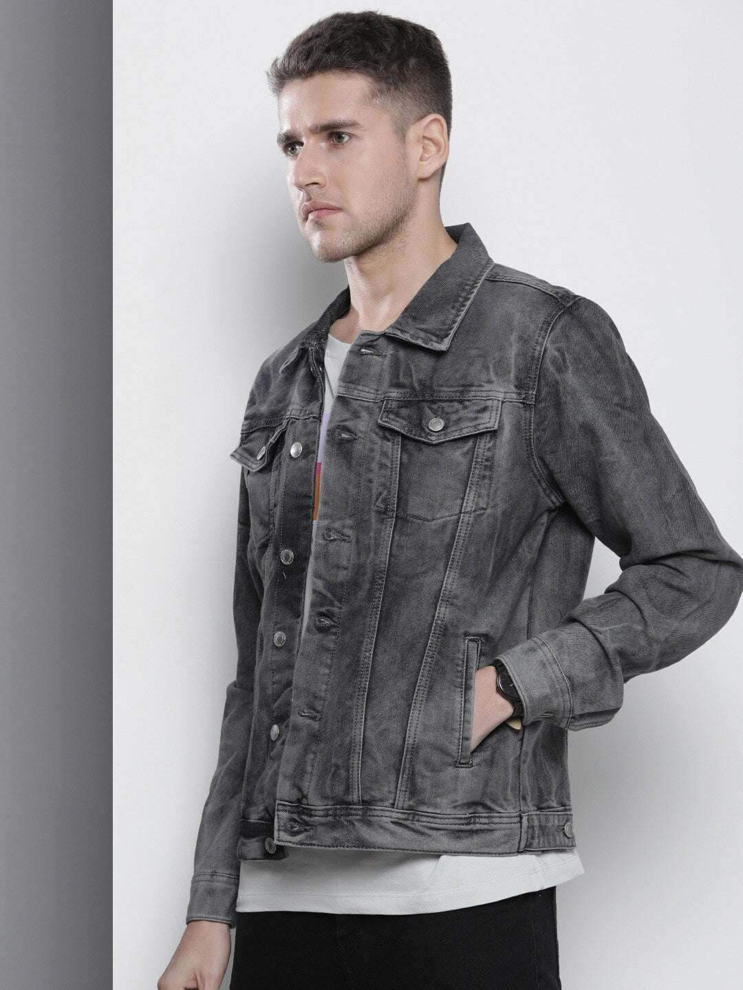 Shop Men Denim Trucker Jacket Online.