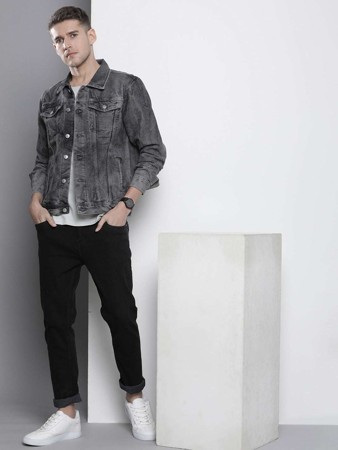 Shop Men Denim Trucker Jacket Online.