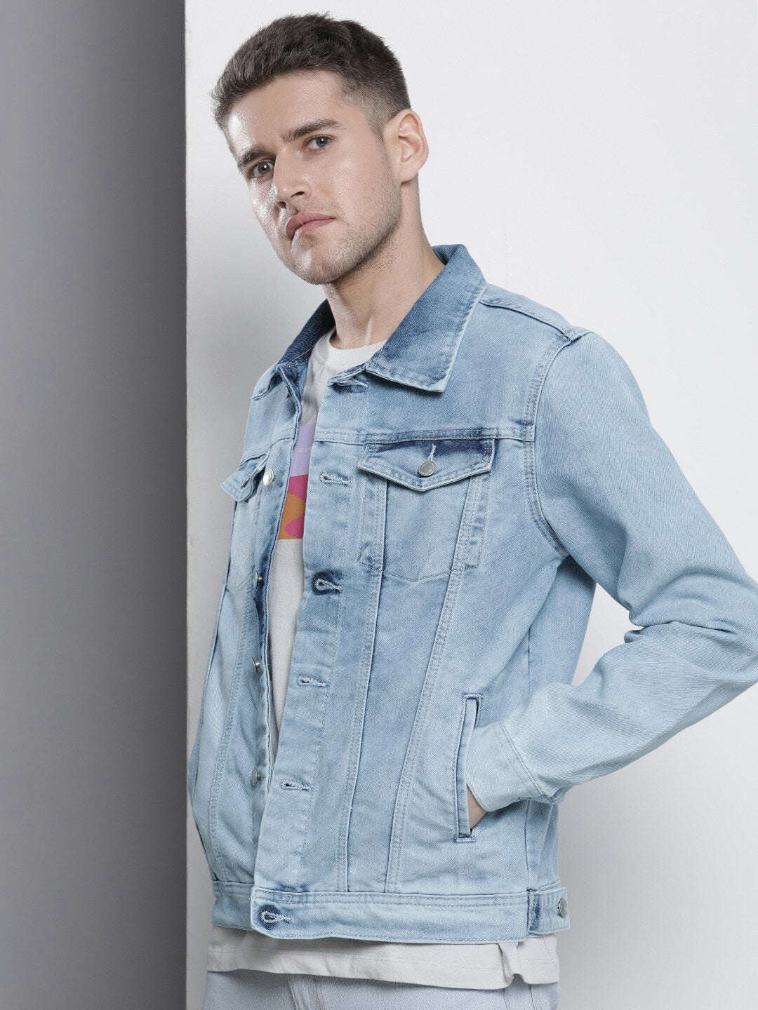 Shop Men Denim Trucker Jacket Online.