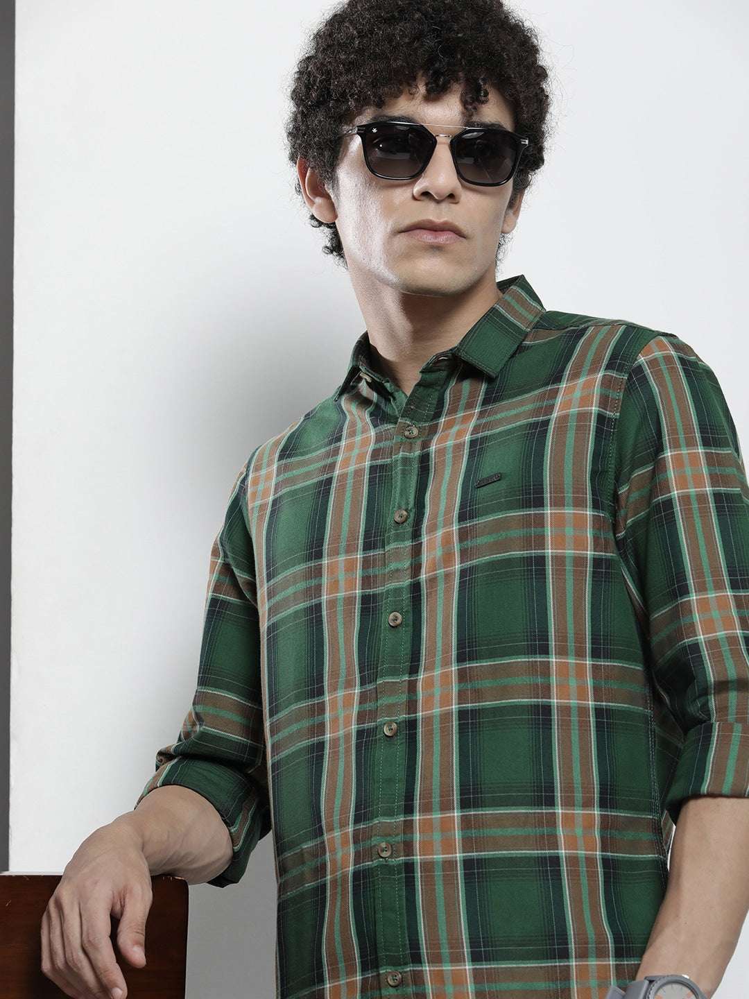 Shop Men's Checked Regular Fit Shirt Online.