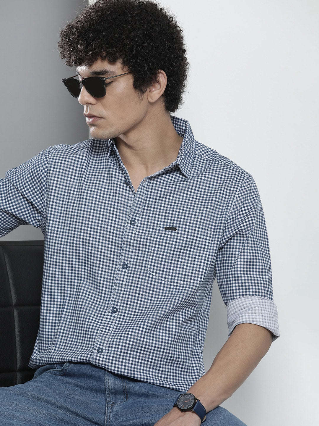 Shop Men's Checked Regular Fit Shirt Online.