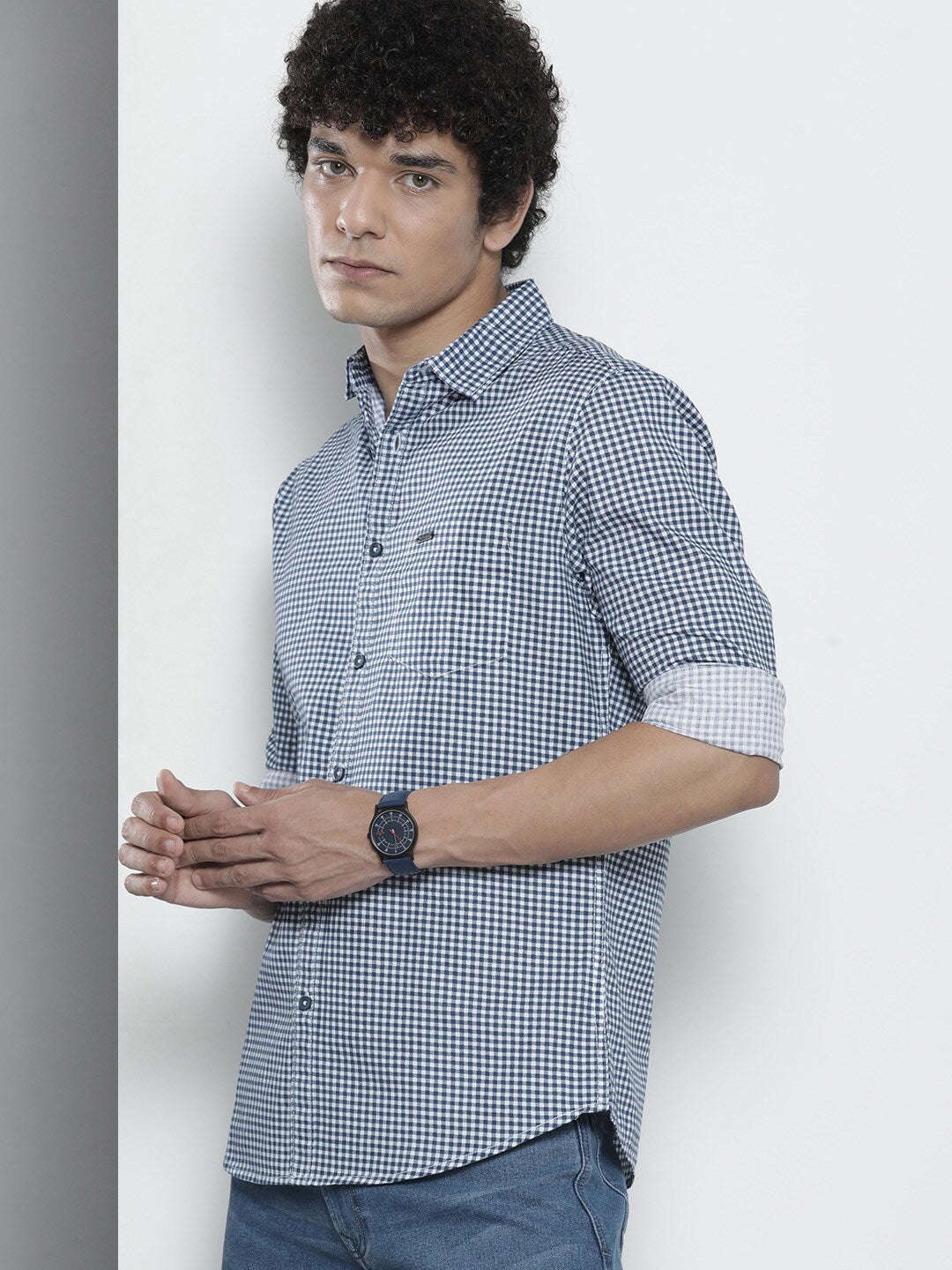 Shop Men's Checked Regular Fit Shirt Online.