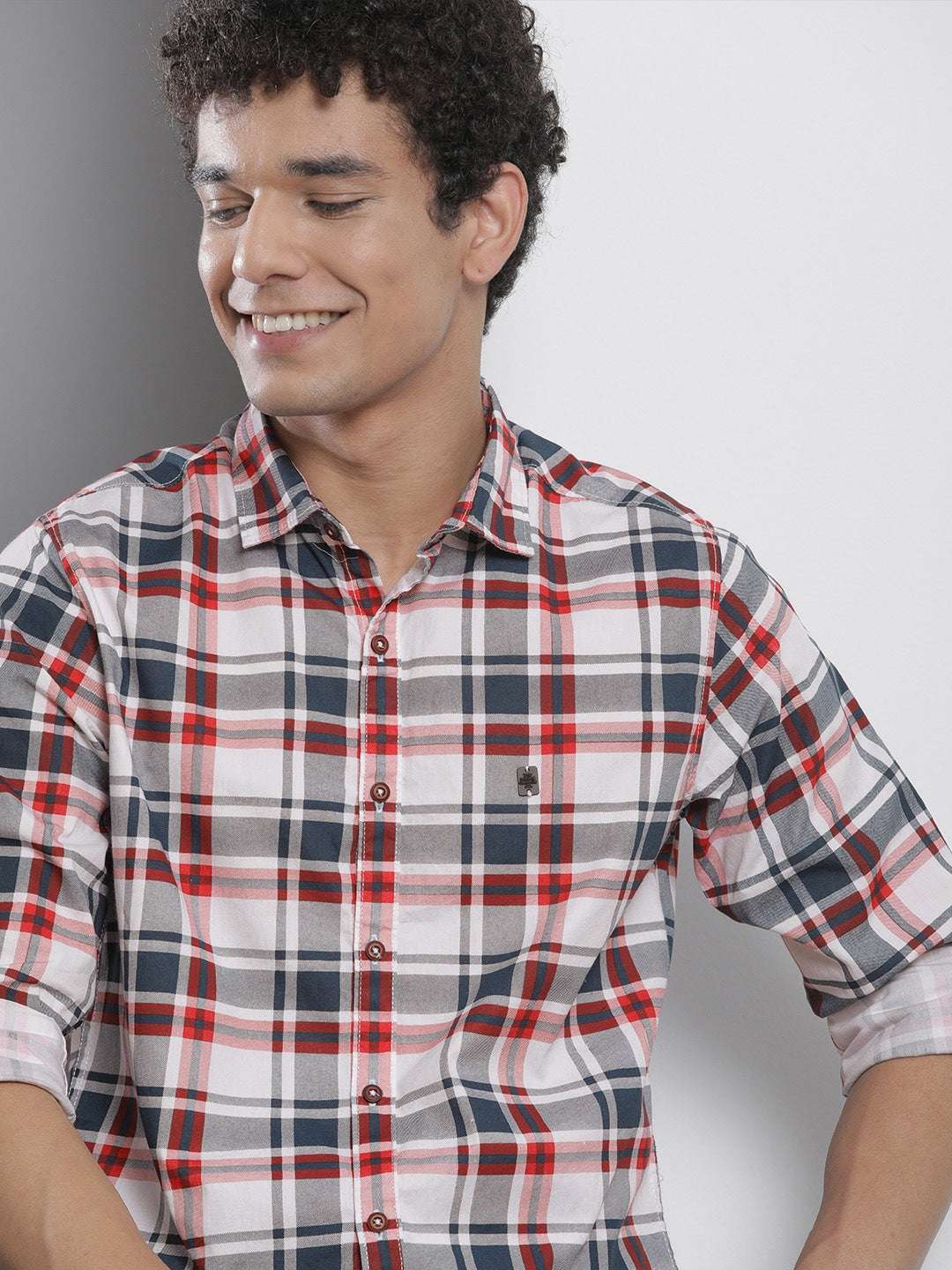 Shop Men's Checked Regular Fit Shirt Online.