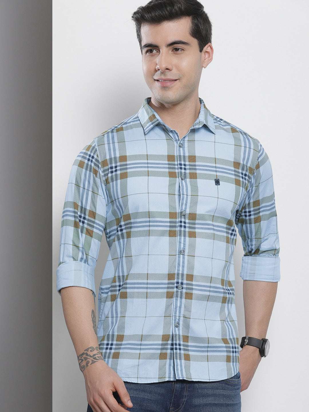 Shop Men Checked Shirt Online.