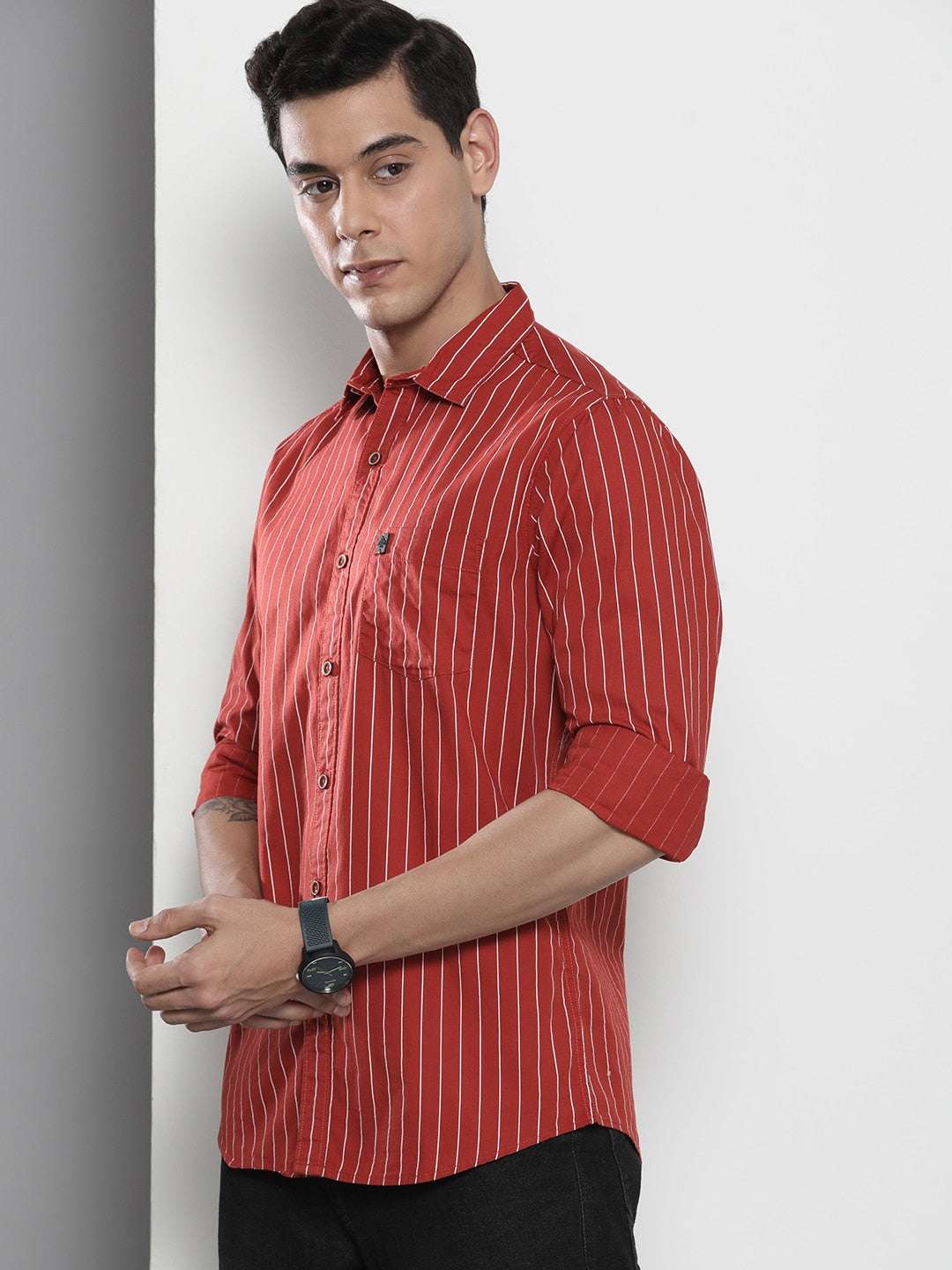 Shop Men Casual Striped Shirt Online.