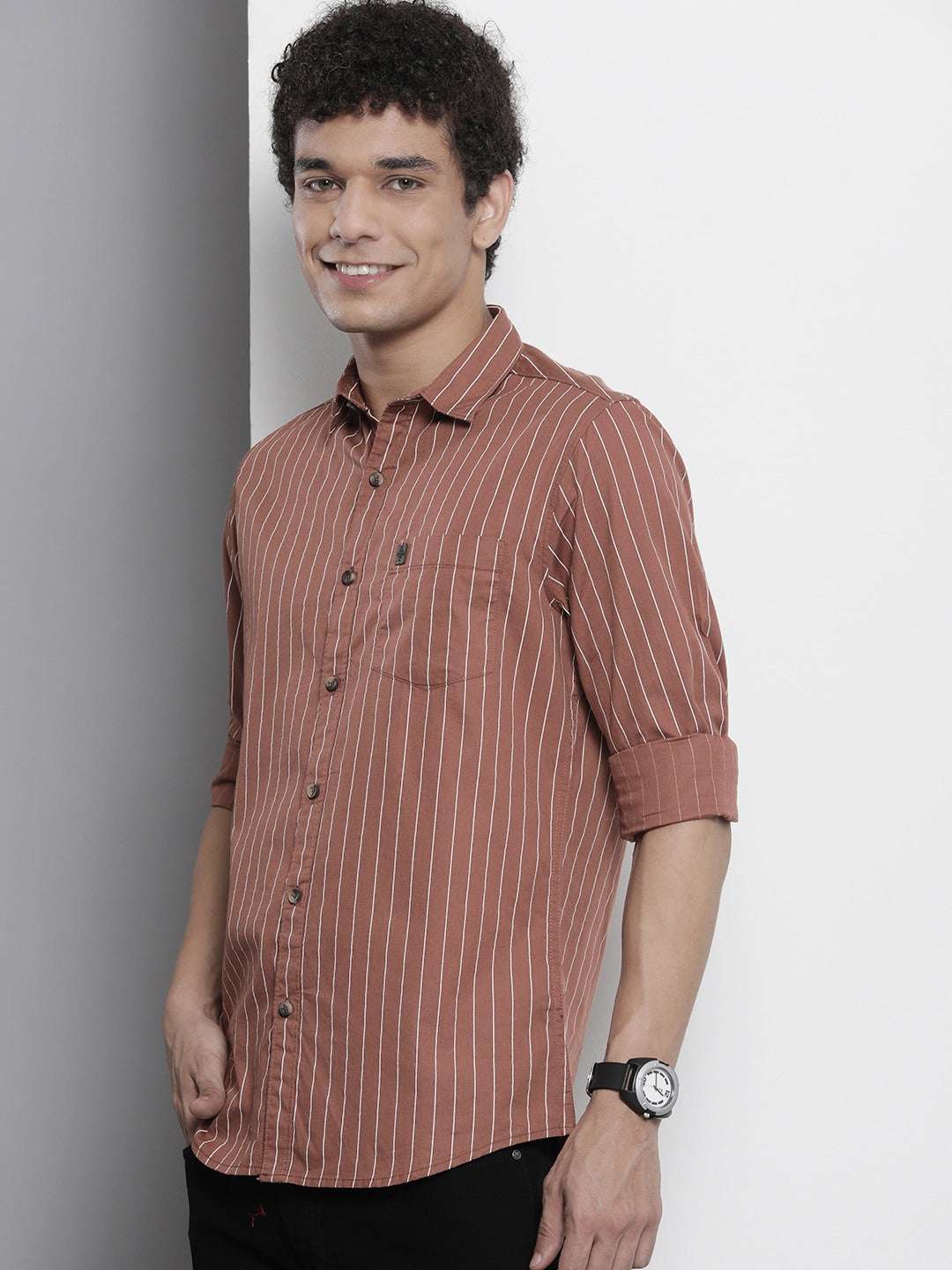 Shop Men Striped Casual Shirt Online.