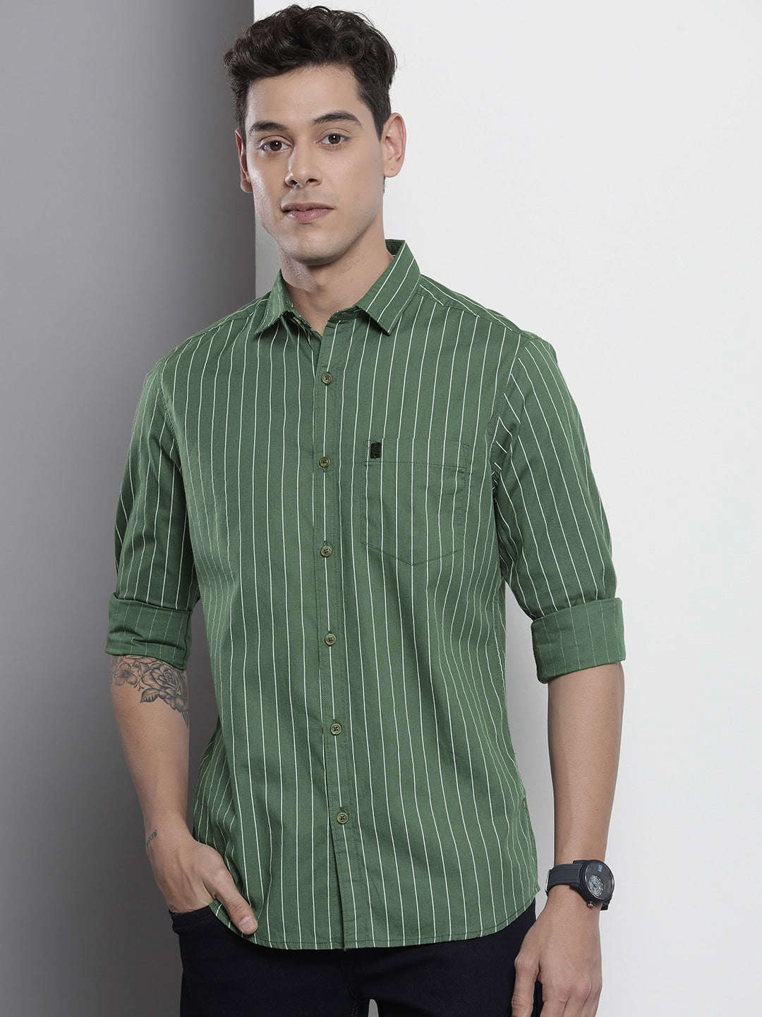 Shop Men Striped Casual Shirt Online.