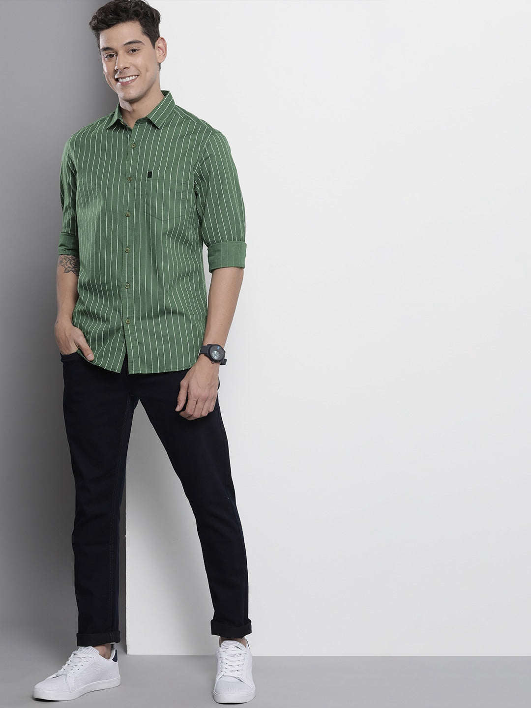 Shop Men Striped Casual Shirt Online.