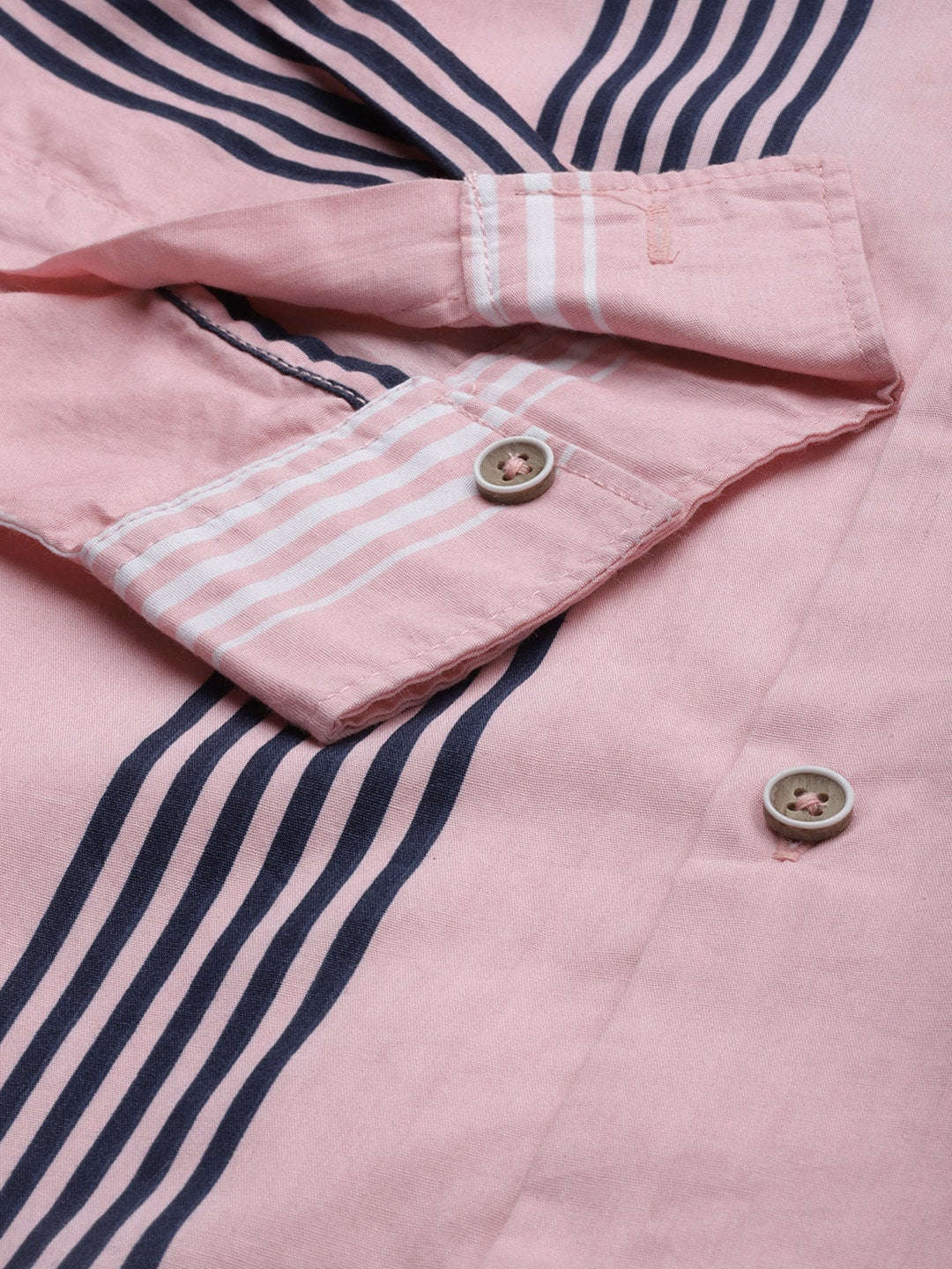 Shop Men Striped Pink Shirt Online.